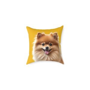 Pomeranian Dog Square Poly Canvas Pillow