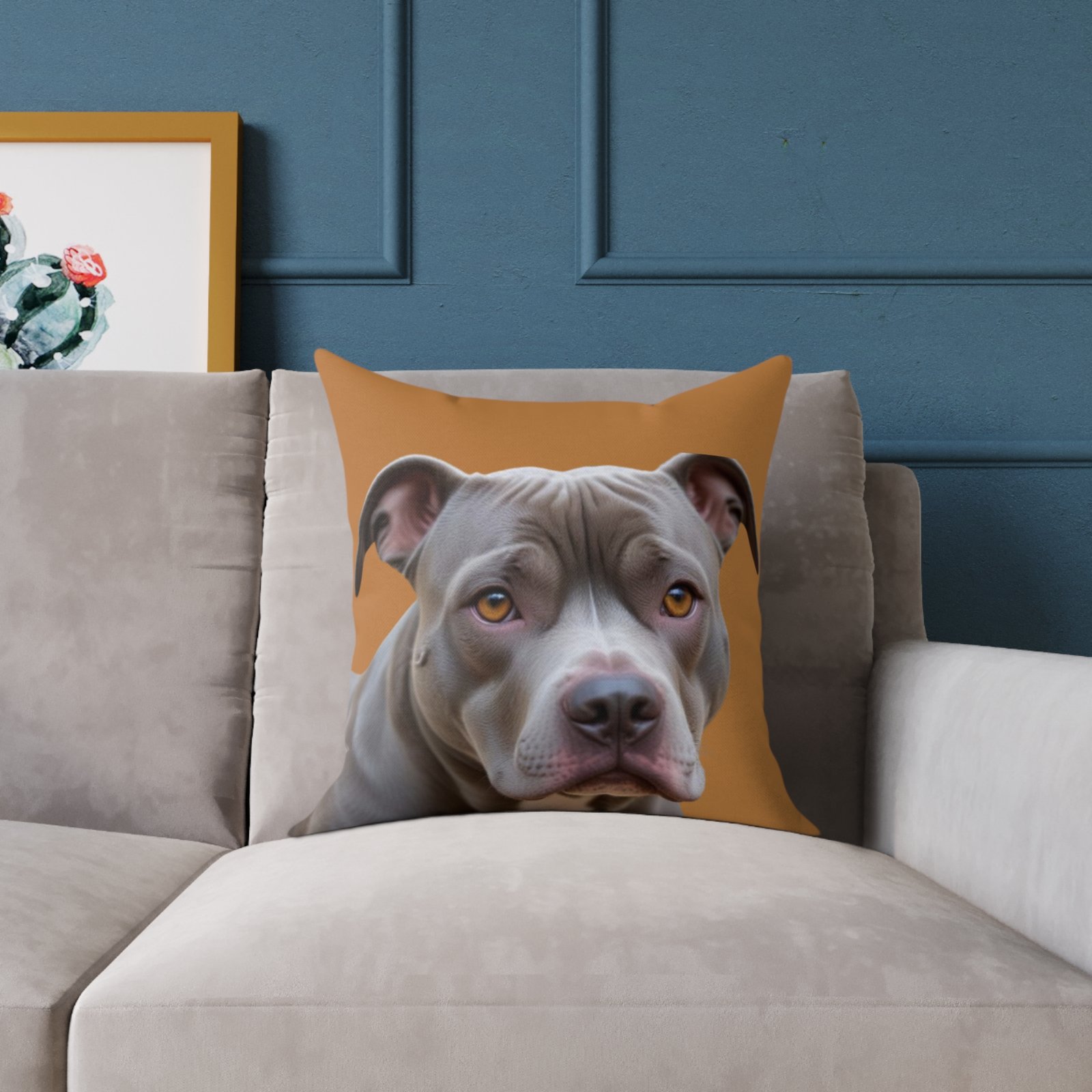 Staffordshire Bull Terrier Square Poly Canvas Pillow - Image 7