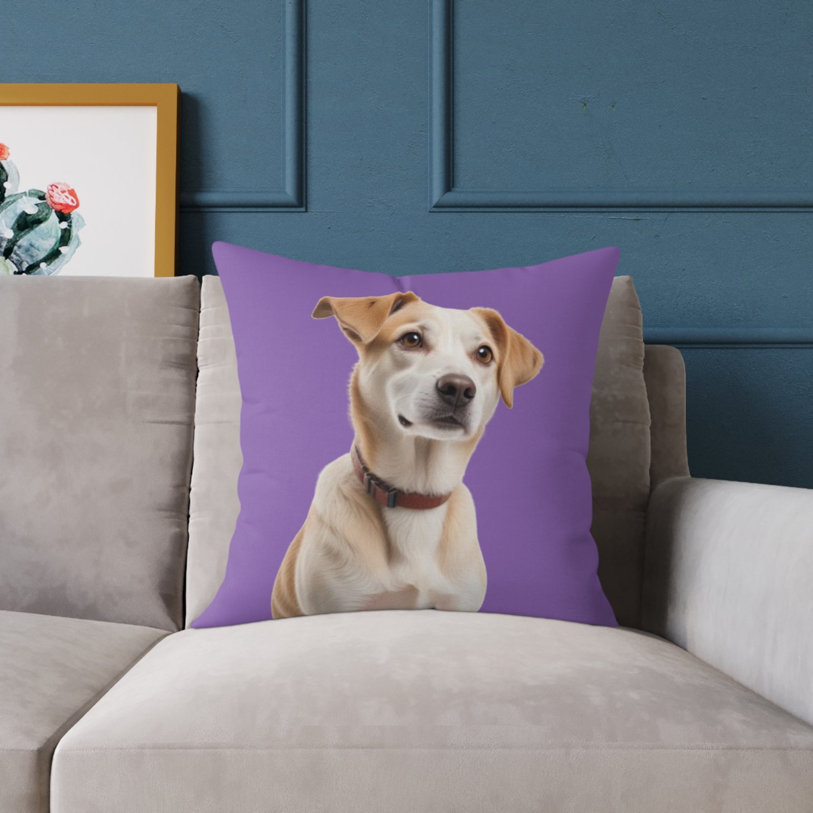 Jack Russell Square Poly Canvas Pillow - Image 11