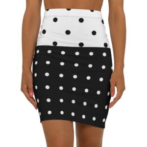 Polker Dot Mid-Waist Pencil Skirt for Women - Perfect for Work or Casual Outings