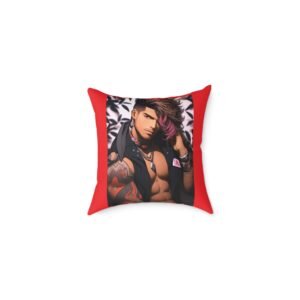 Hunky Print Square Poly Canvas Pillow