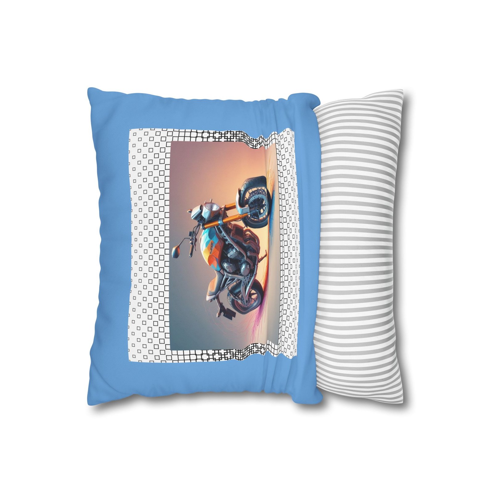 Scrambling Bikes Square Poly Canvas Pillowcase - Image 2