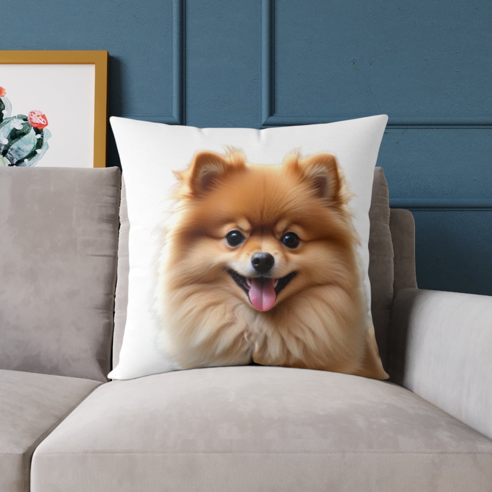 Pomeranian Dog Square Poly Canvas Pillow - Image 15
