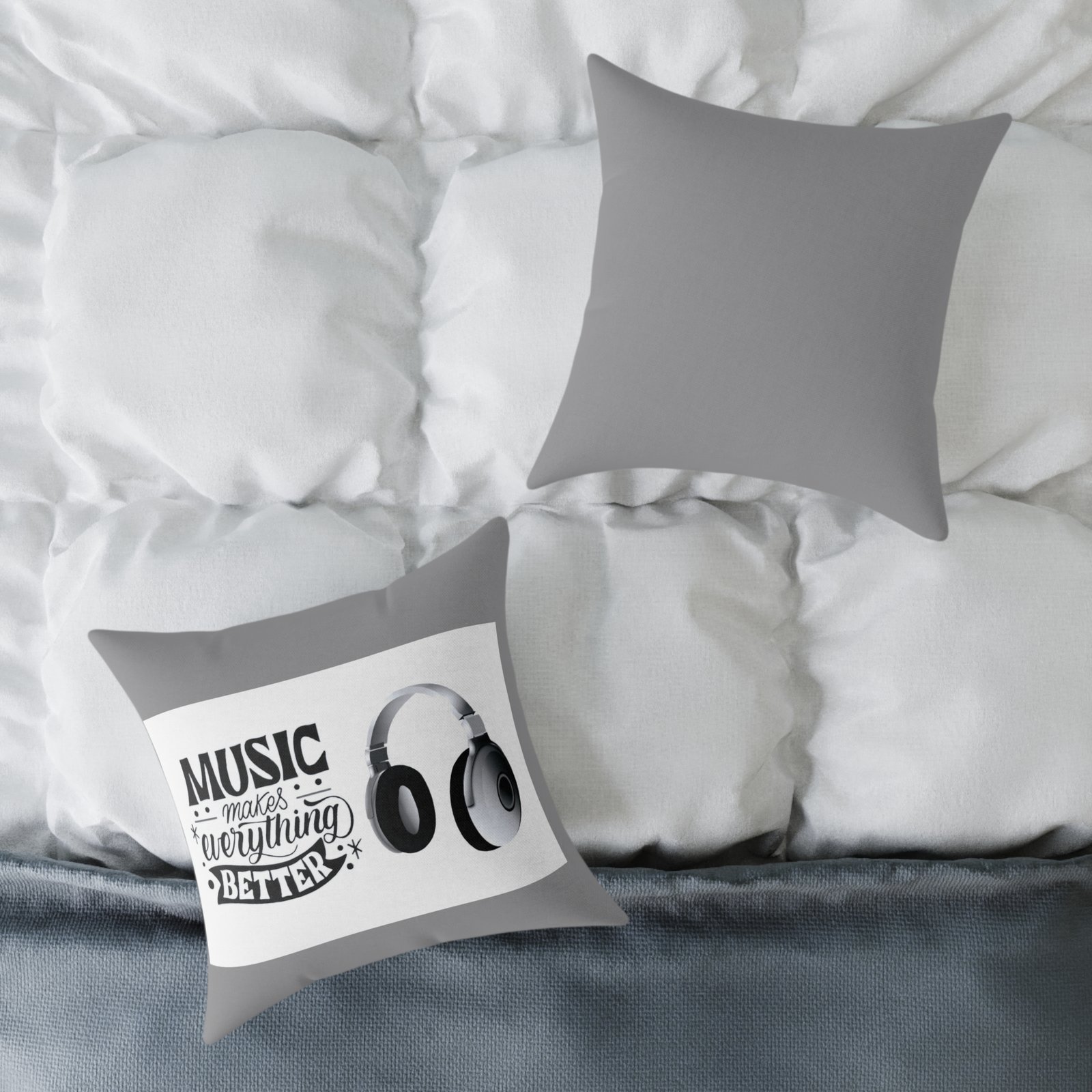 Headphones Poly Canvas Pillow - Image 8