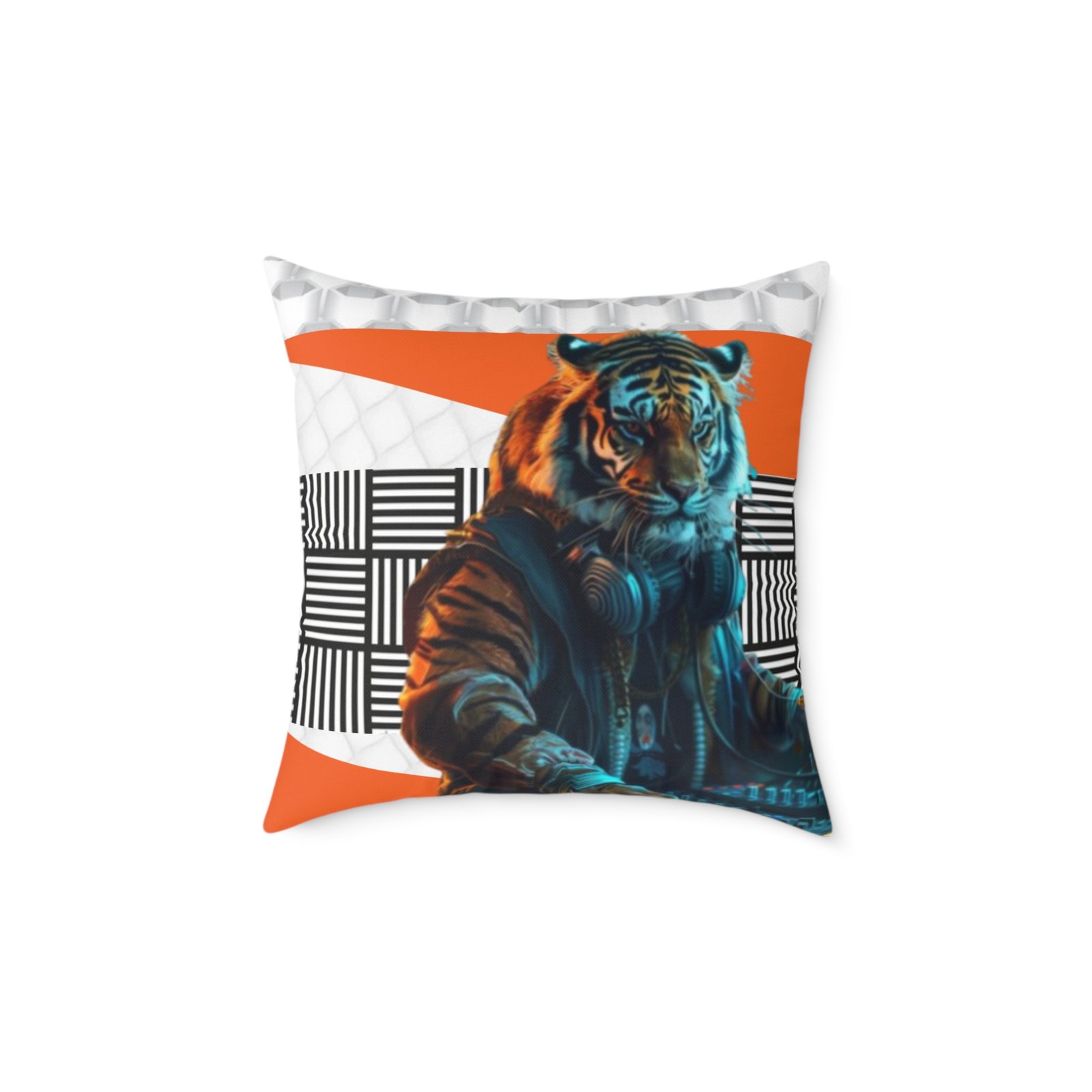 Music Dj Animal Headphones Square Poly Canvas Pillow 08 - Image 9
