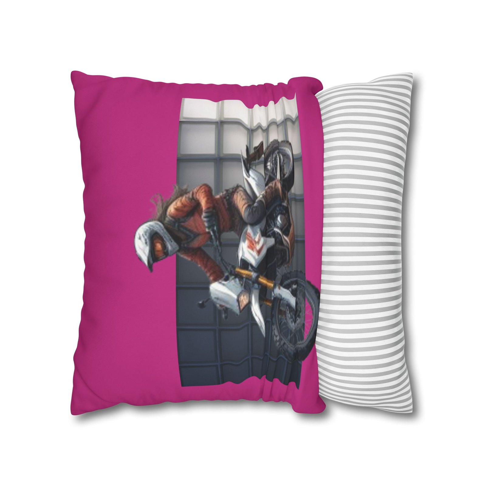 Scrambling Bikes Square Poly Canvas Pillowcase - Image 10
