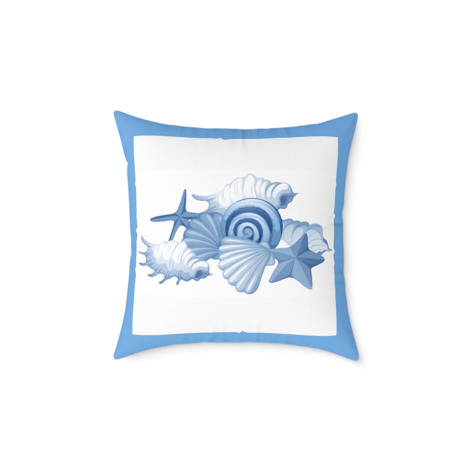 Sea shells Seaside Beach Square Poly Canvas Pillow 08 - Image 9