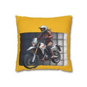 Scrambling Bikes Square Poly Canvas Pillowcase