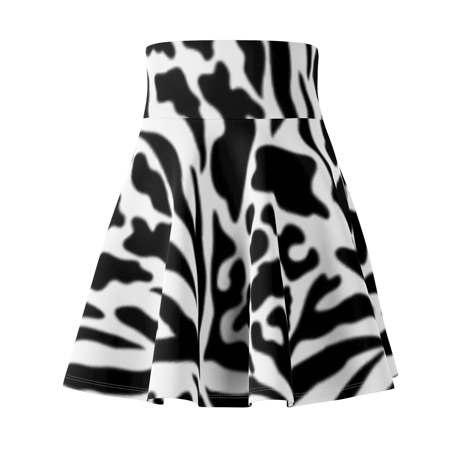 Zebra Print Women's Skater Skirt - Boho Chic Style for Spring & Summer - Image 2