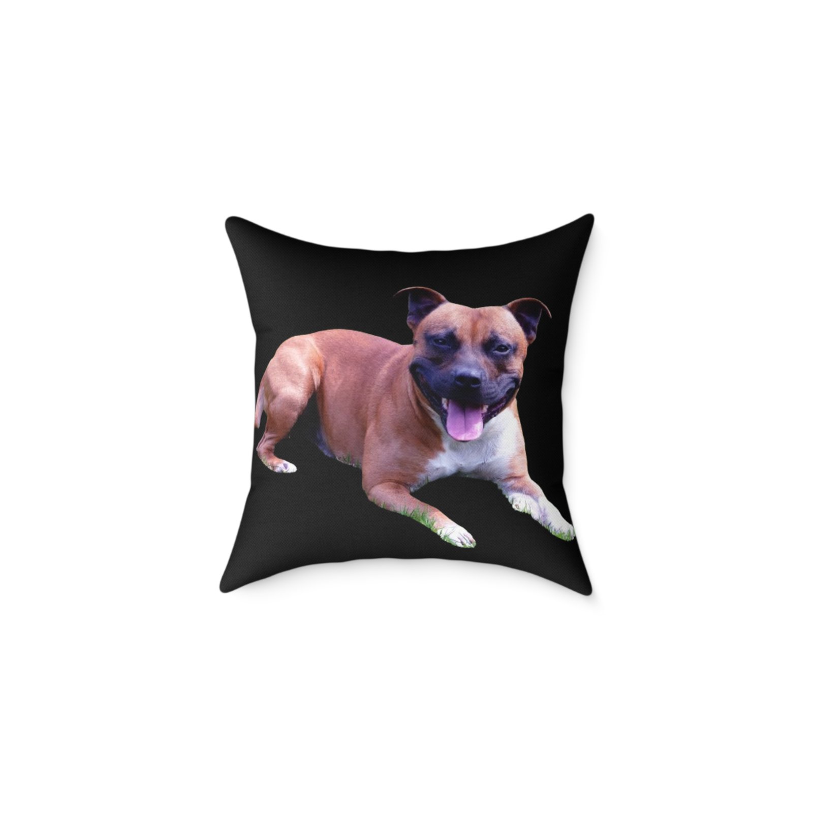 Staffordshire Bull Terrier Square Poly Canvas Pillow - Image 5