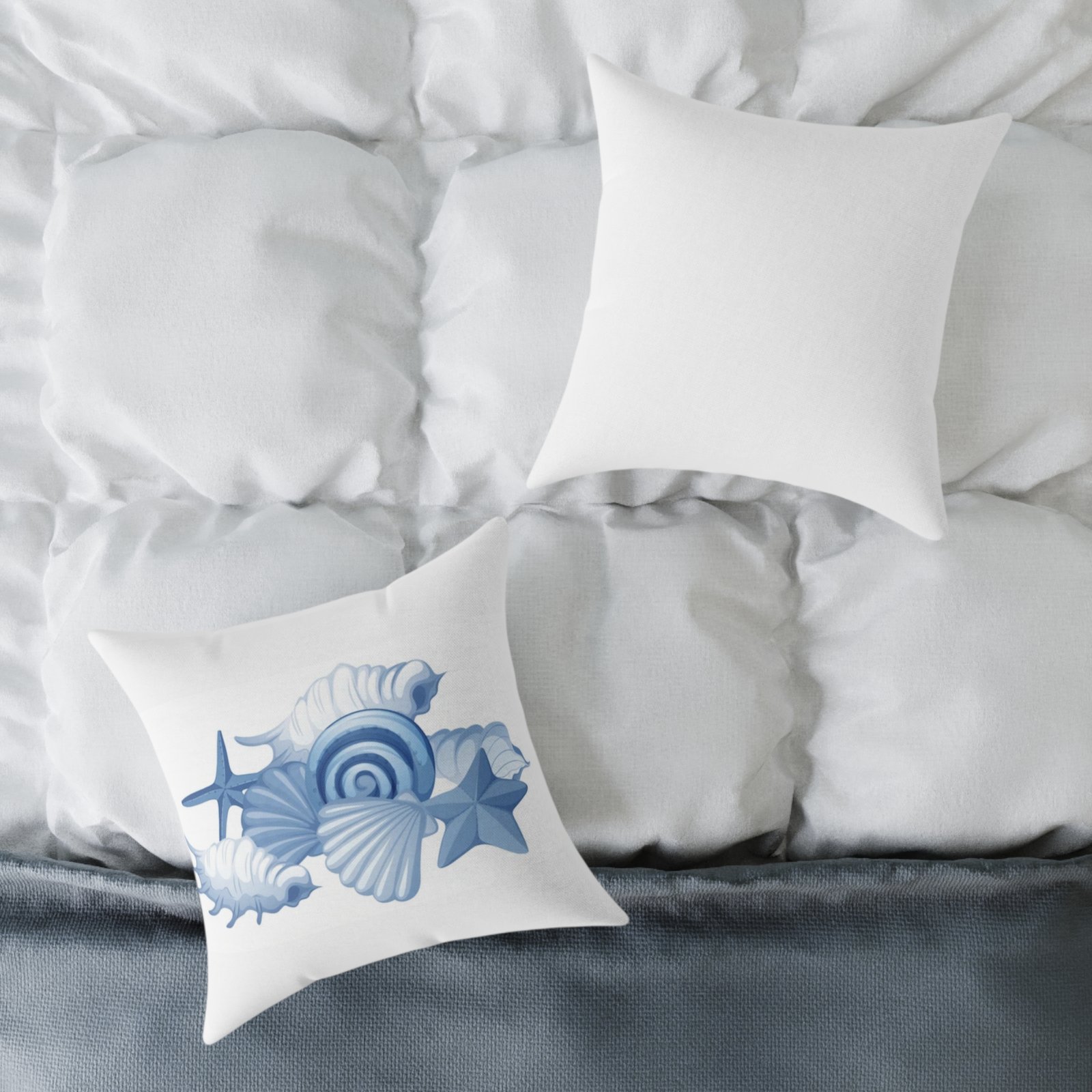 Sea shells Seaside Beach Square Poly Canvas Pillow 08 - Image 8