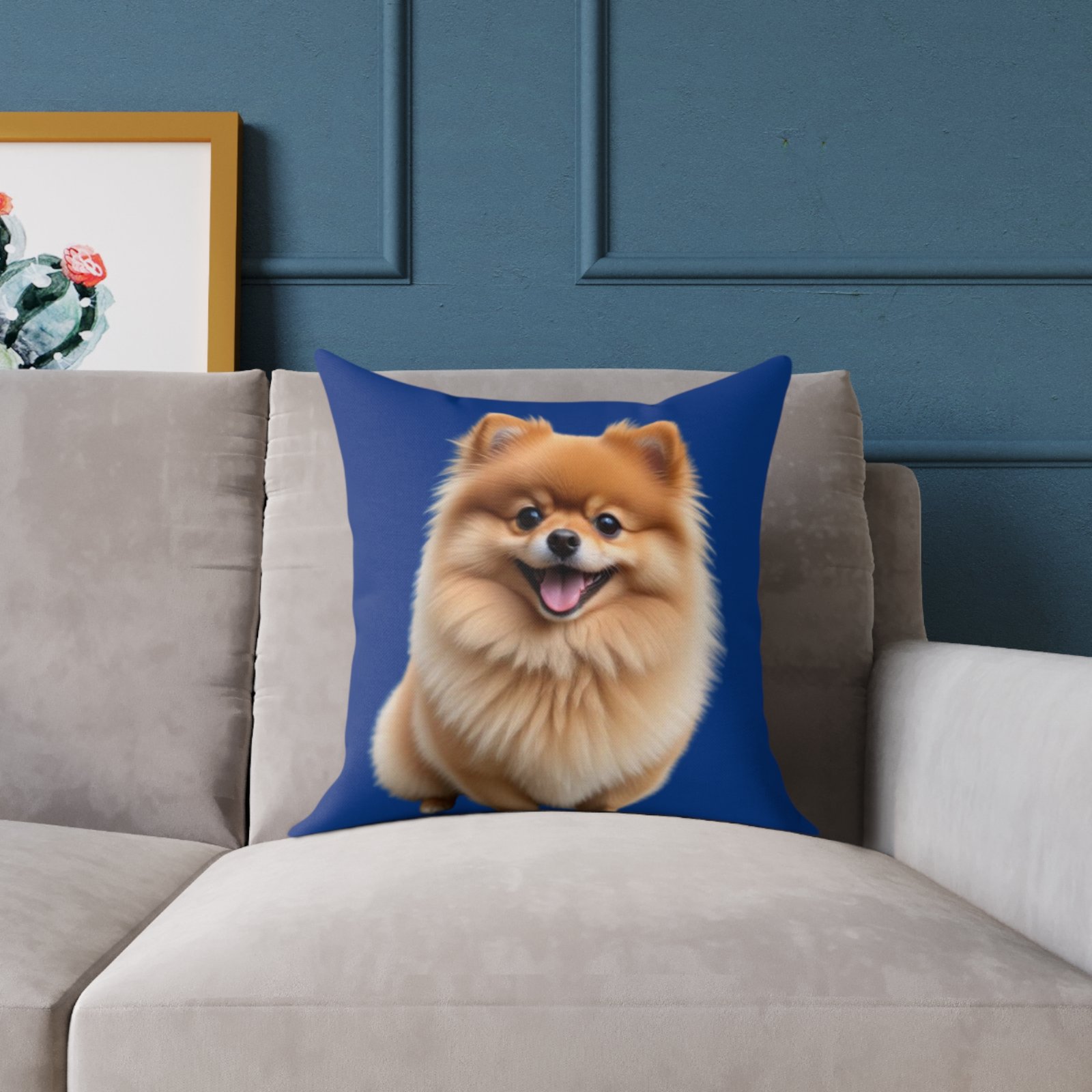 Pomeranian Dog Square Poly Canvas Pillow - Image 7