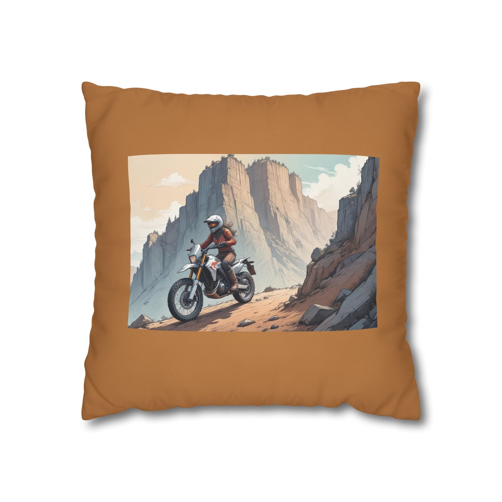 Scrambling Bikes Square Poly Canvas Pillowcase - Image 5