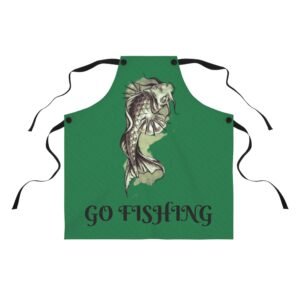 Fishing Enthusiast Apron - Go Fishing Kitchen Gift, BBQ Cooking Gear, Fisherman Accessory, Outdoor Cooking Apron, Unique Gift for Anglers