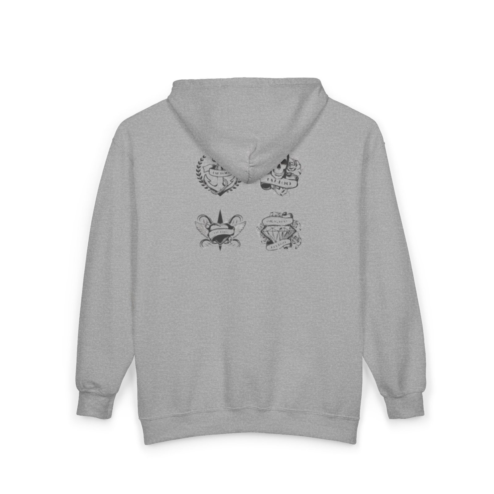 Tattoo Art Zip-Up Hoodie | Cozy Casual Wear for Fall, Halloween, Goth Fashion, Unique Gift for Art Lovers, Layering Essential - Image 4