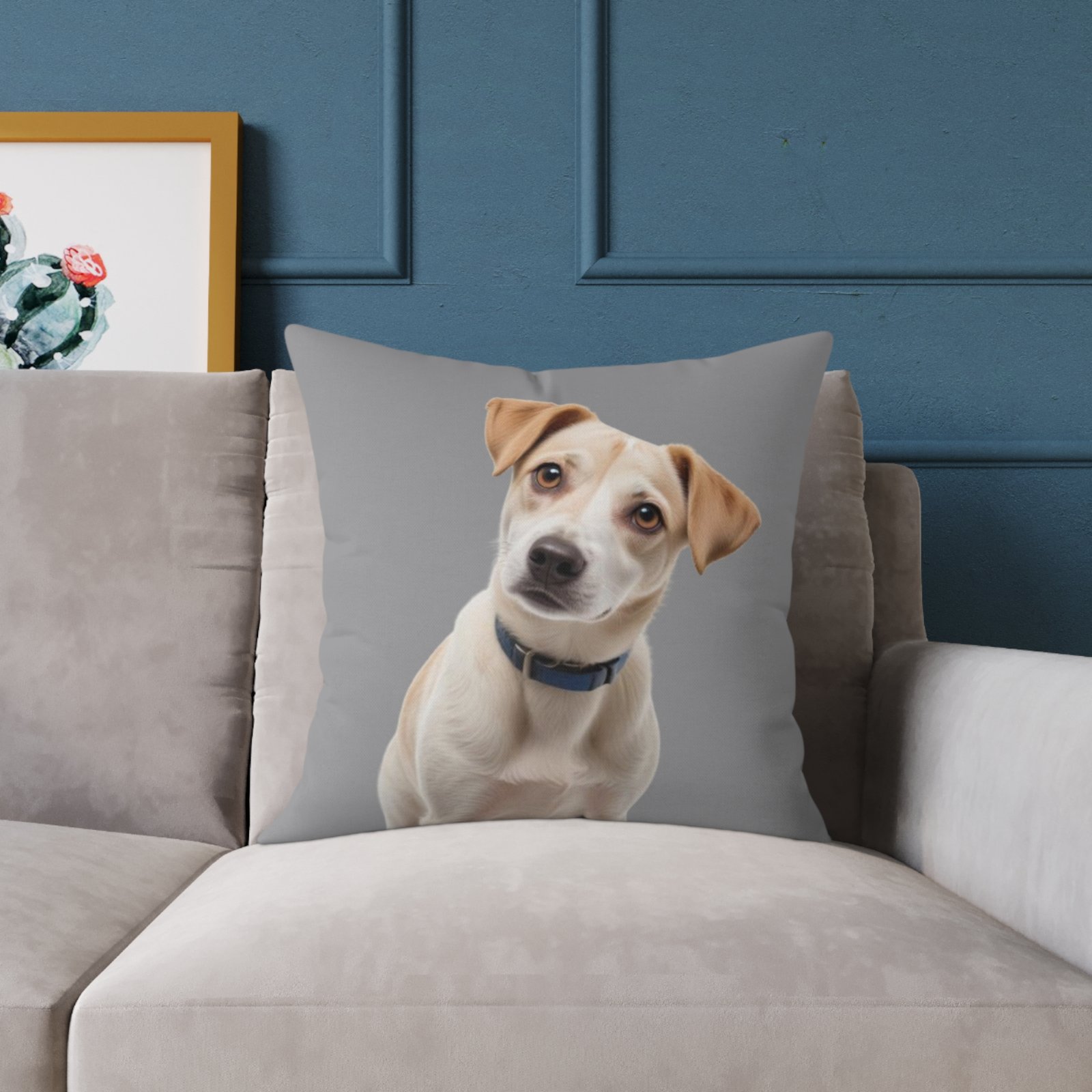 Jack Russell Square Poly Canvas Pillow - Image 11