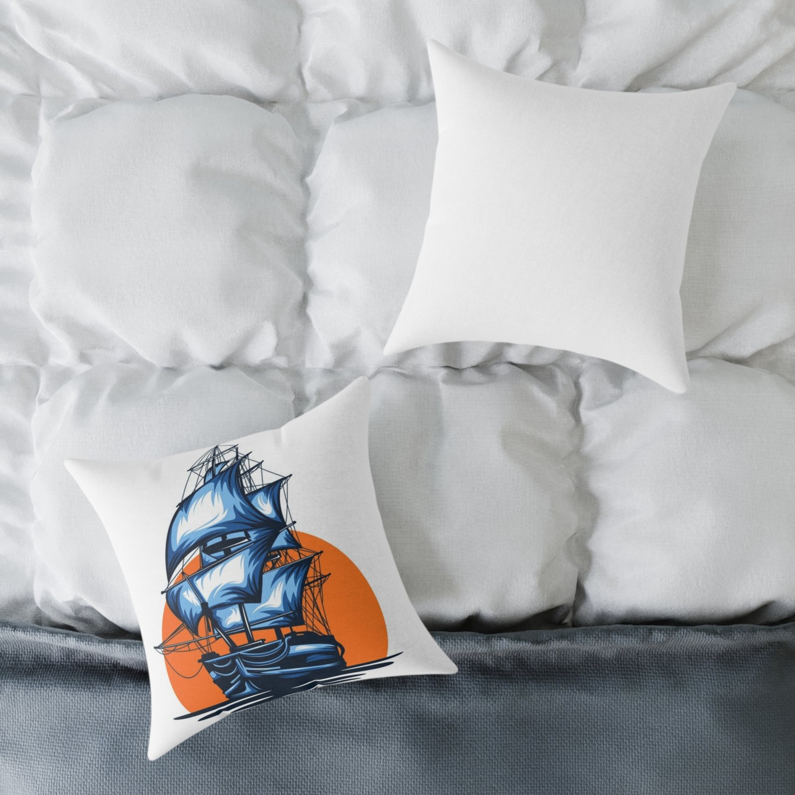 Square Pillow Ships Boats Yachts Sea Sailing Vessels Nautical Decor - Image 8