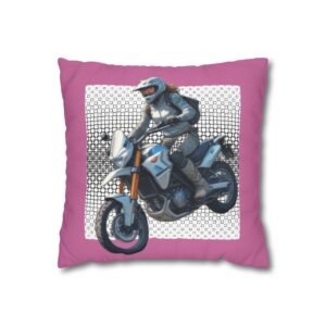 Scrambling Bikes Square Poly Canvas Pillowcase