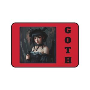 Goth Gothic Desk Mat with Cartoon Design, Perfect for Home Office, Kids' Room, Gifts, Desktop Accessories, Fun Workstation Decor