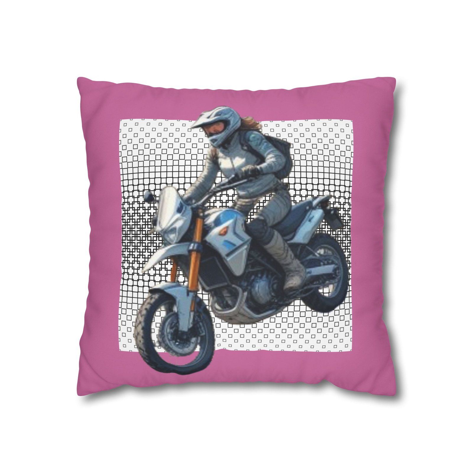 Scrambling Bikes Square Poly Canvas Pillowcase - Image 5