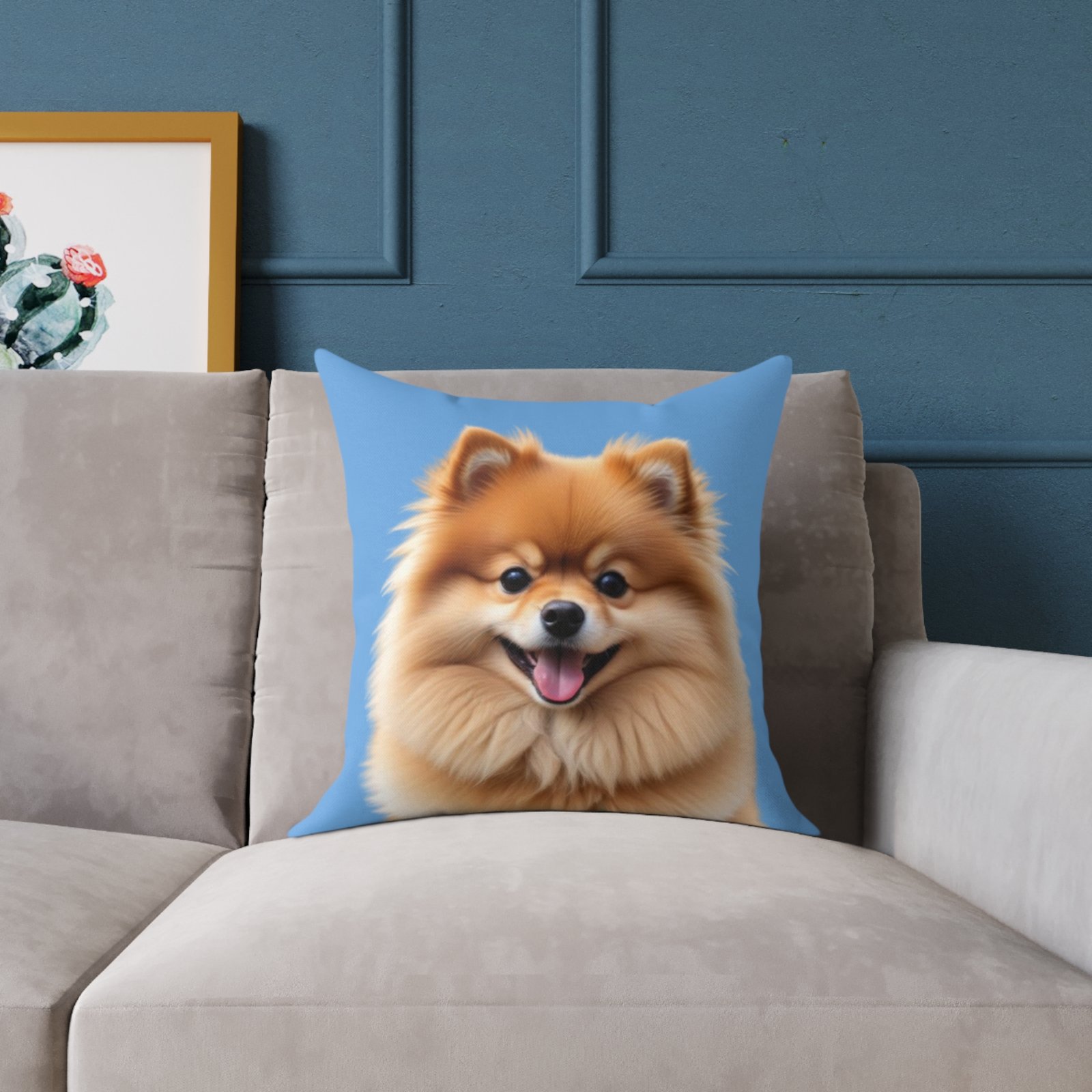 Pomeranian Dog Square Poly Canvas Pillow - Image 7