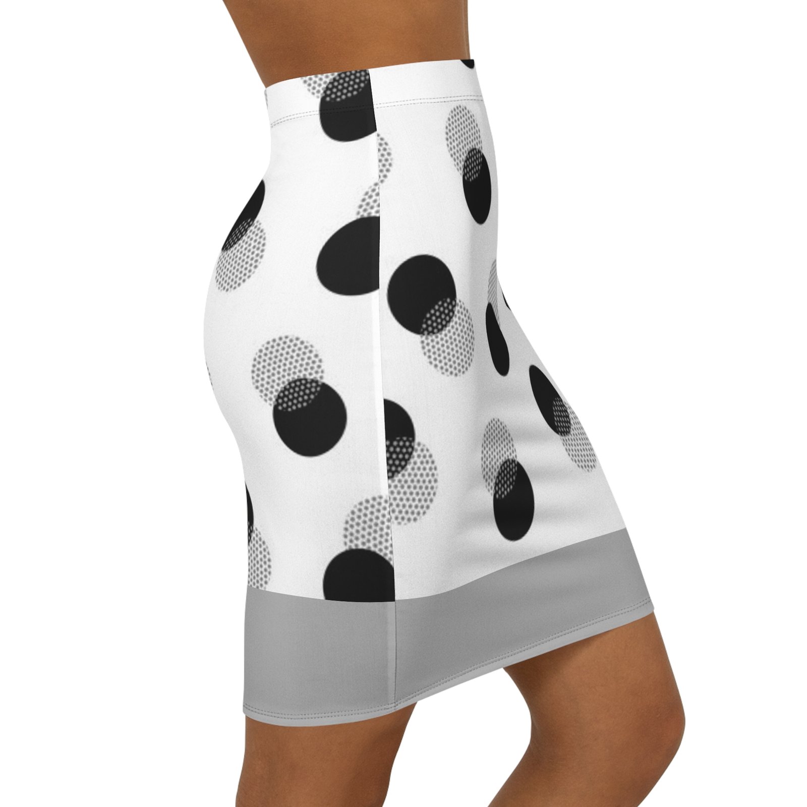 Polka dot Mid-Waist Pencil Skirt for Women - Perfect for Work or Casual Outings - Image 4