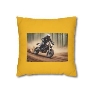 Scrambling Bikes Square Poly Canvas Pillowcase