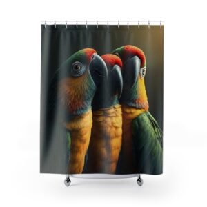 Parrots Shower Curtain, Unique Bathroom Decor, Reptile Lovers Gift, Fun Home Accessories, Quirky Bathroom Style