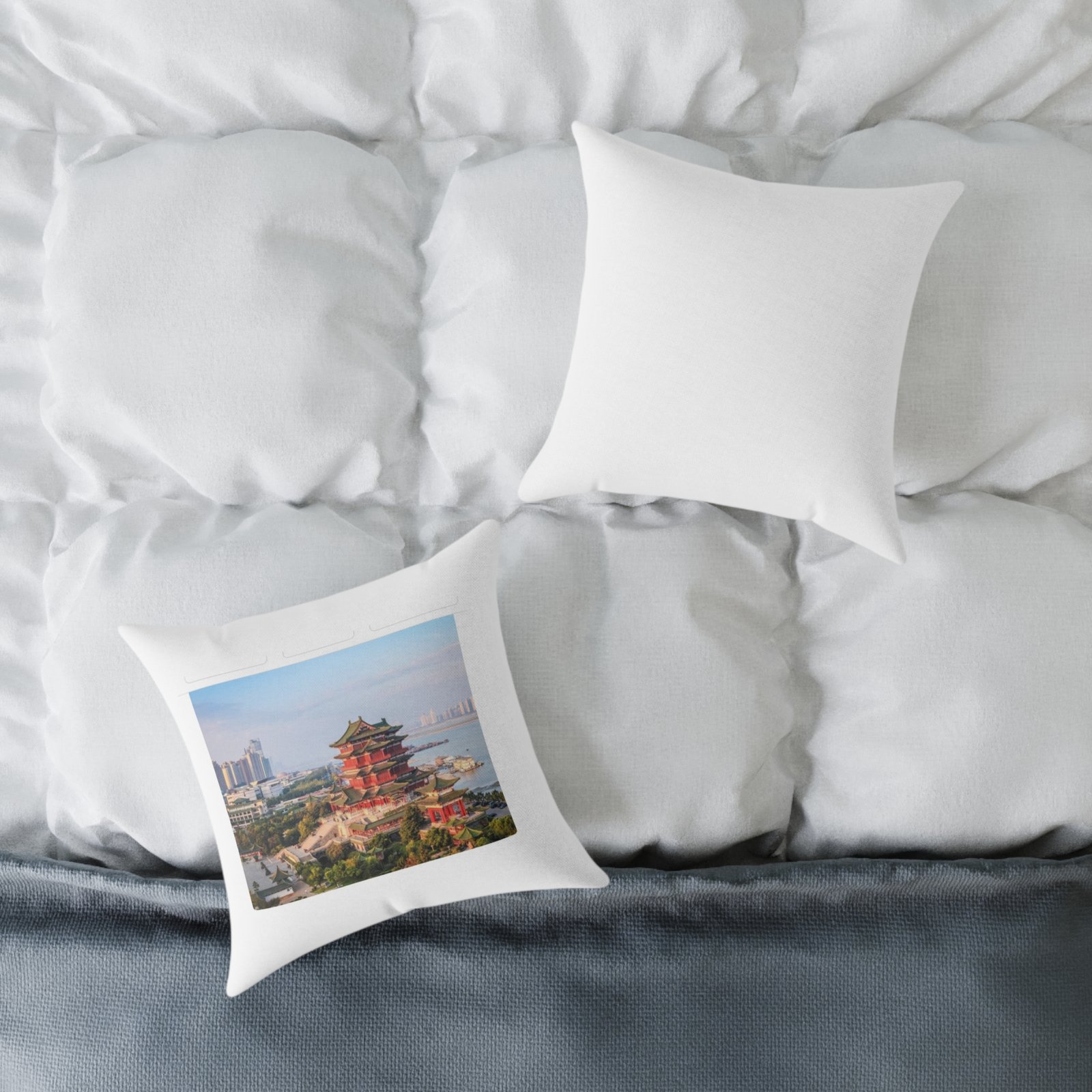 Japans Temple Square Poly Canvas Pillow - Image 4