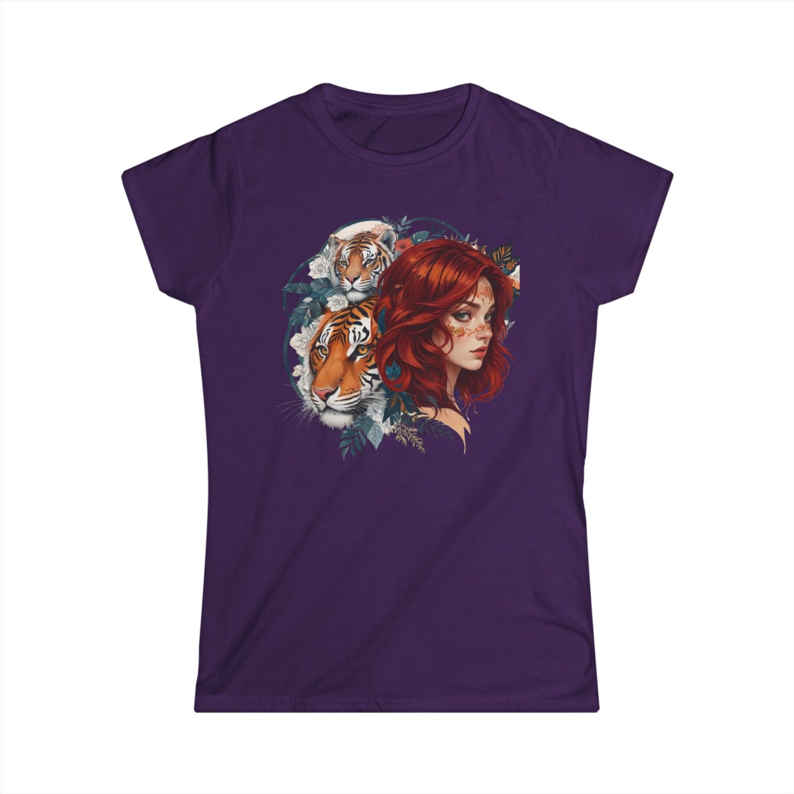 Tiger Lady Art Design Tattoo Soft style Tshirt - Image 25