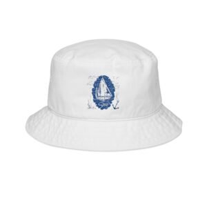 Bucket Hat Ships Sea Fishing Embroidery