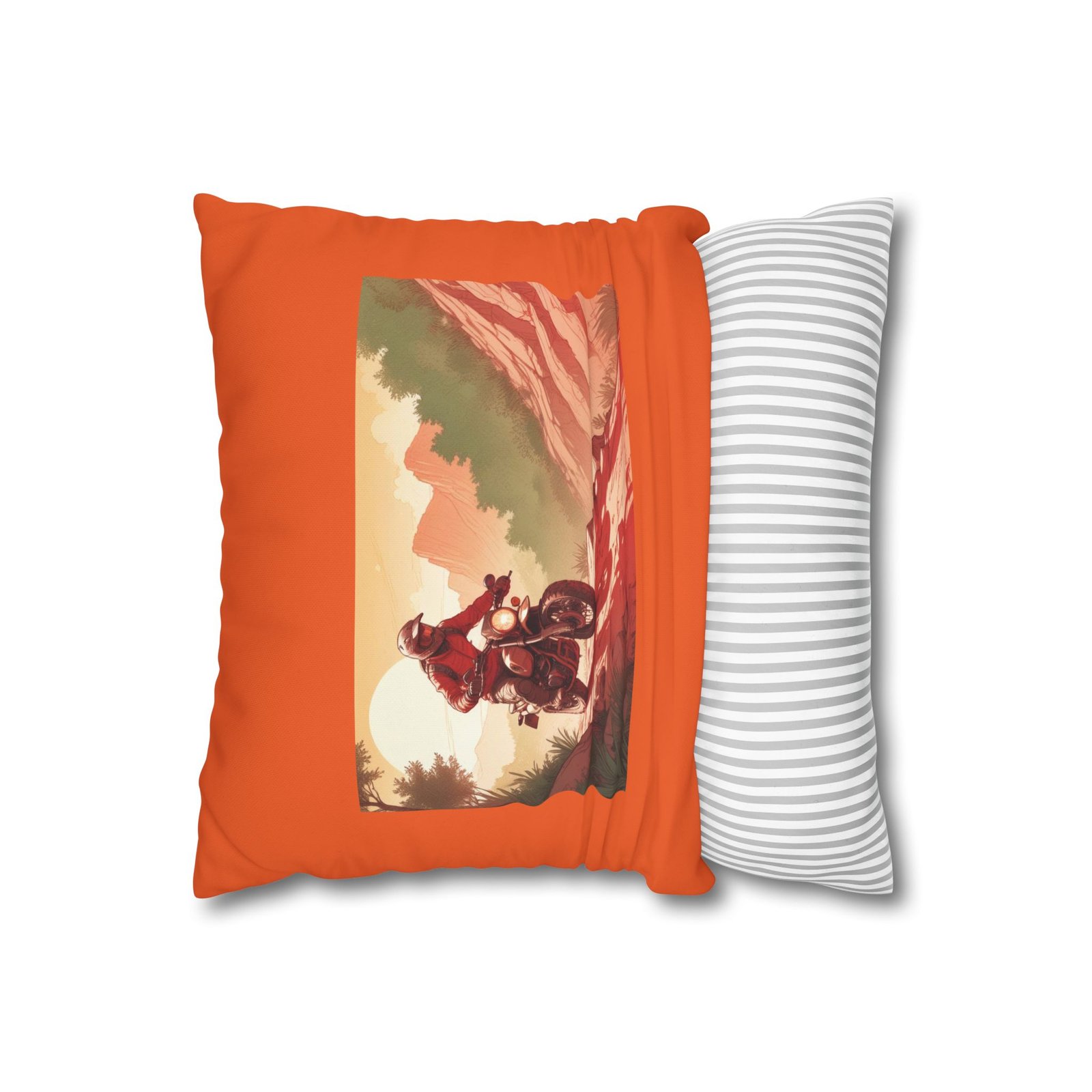 Scrambling Bikes Square Poly Canvas Pillowcase - Image 2