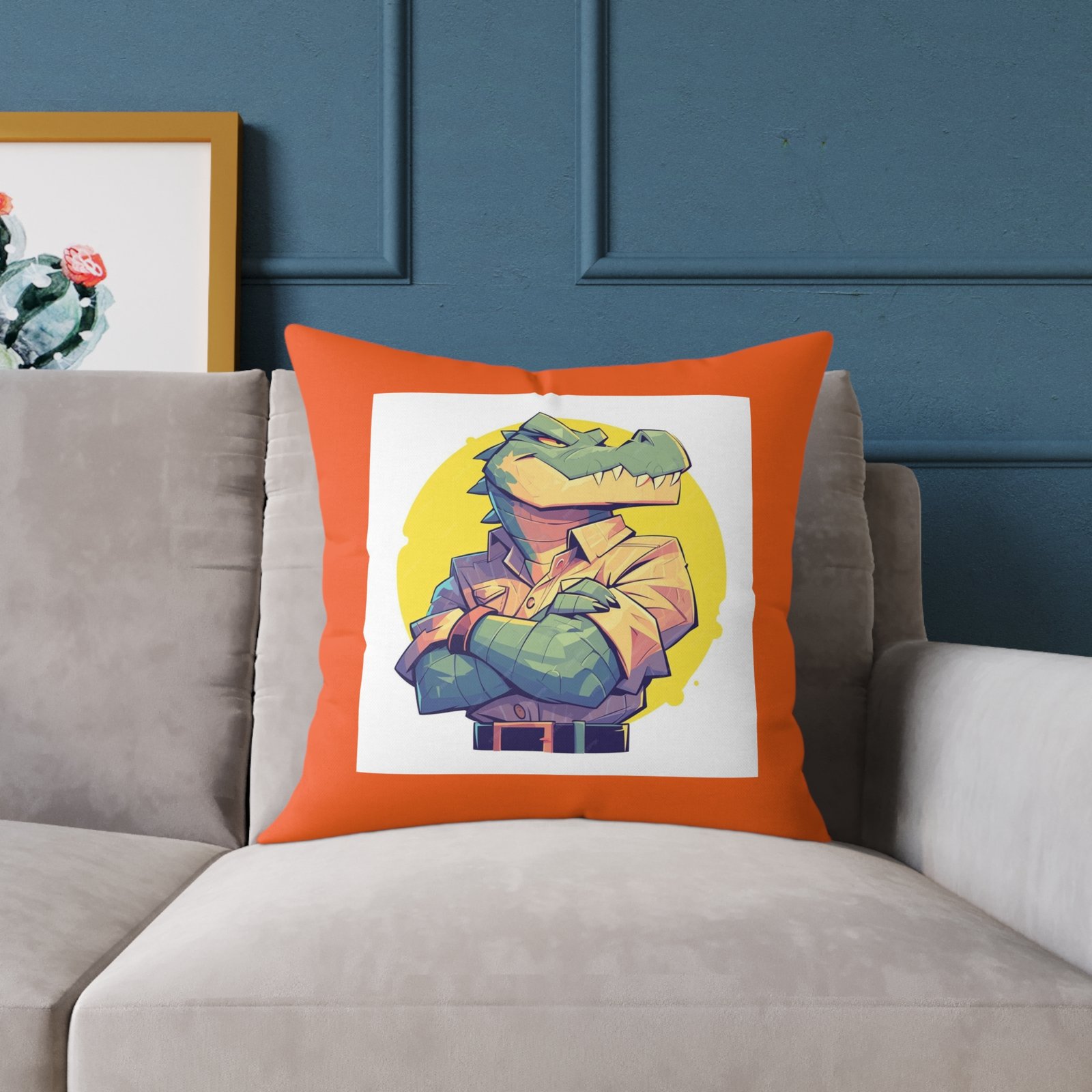 Dinassaur Square Poly Canvas Pillow - Image 11