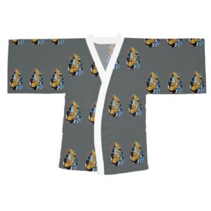 Oriental Stylish Long Sleeve Kimono Robe with Unique Print - Perfect for Relaxation and Home Spa Days