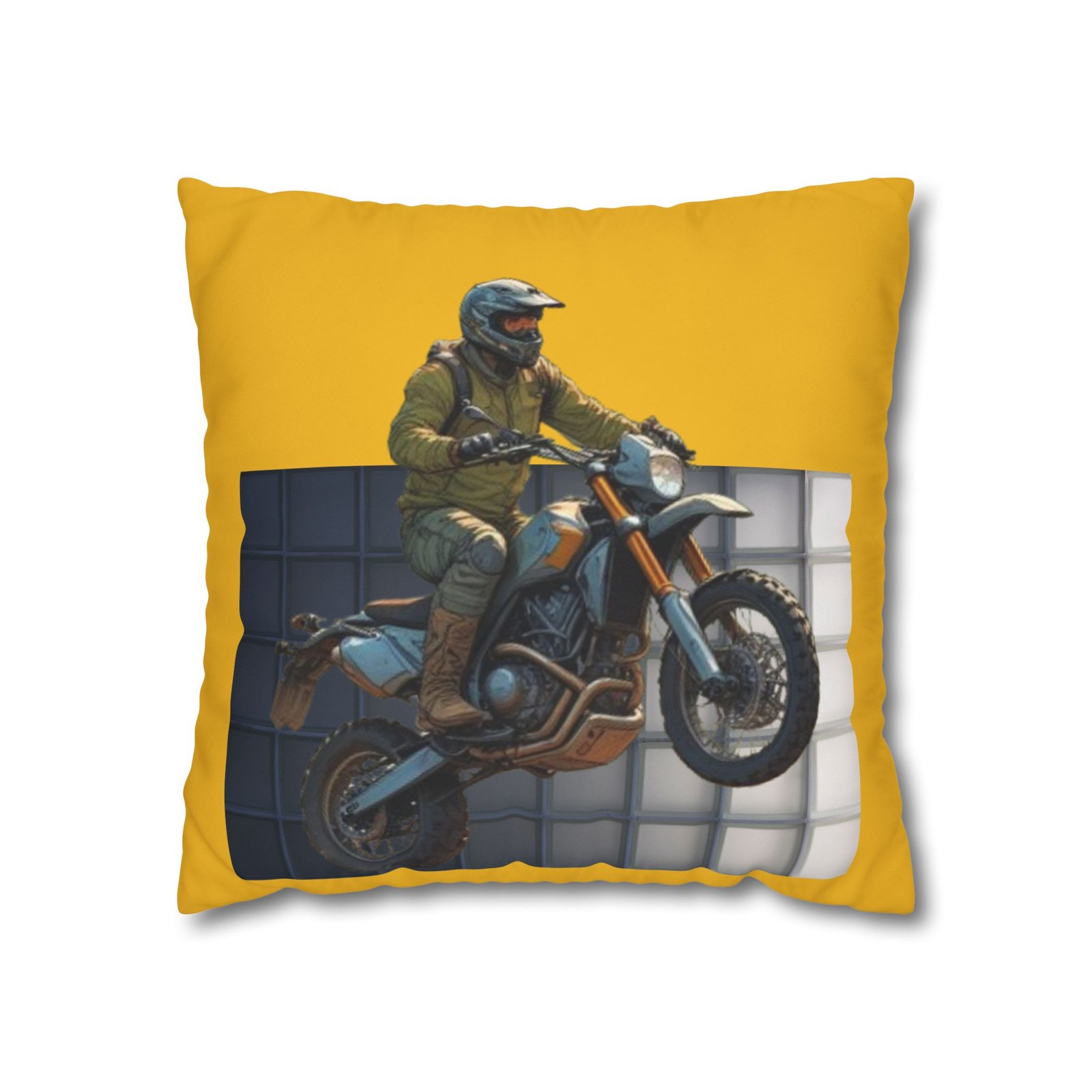 Scrambling Bikes Square Poly Canvas Pillowcase - Image 5
