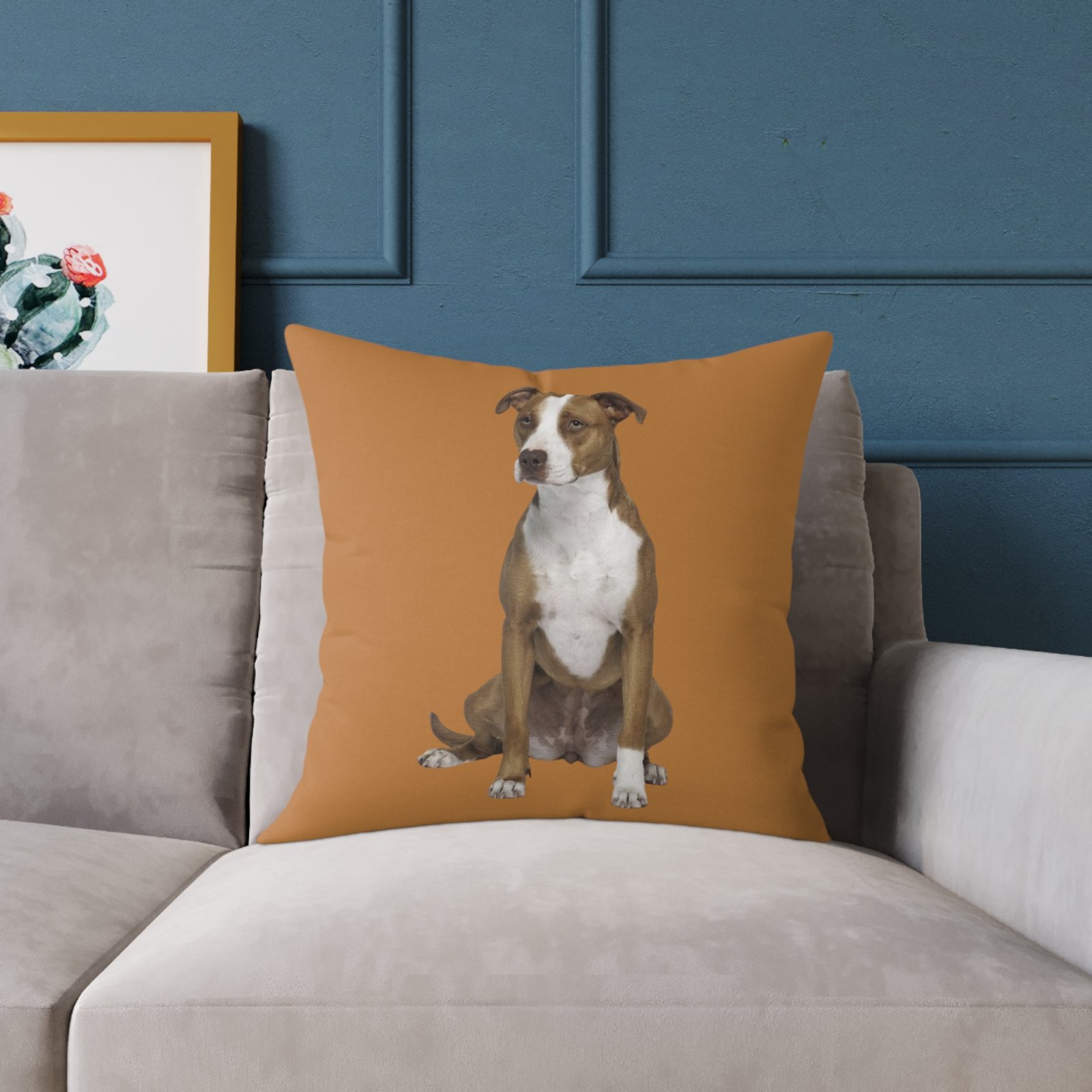 Staffordshire Bull Terrier Square Poly Canvas Pillow 08 - Image 11