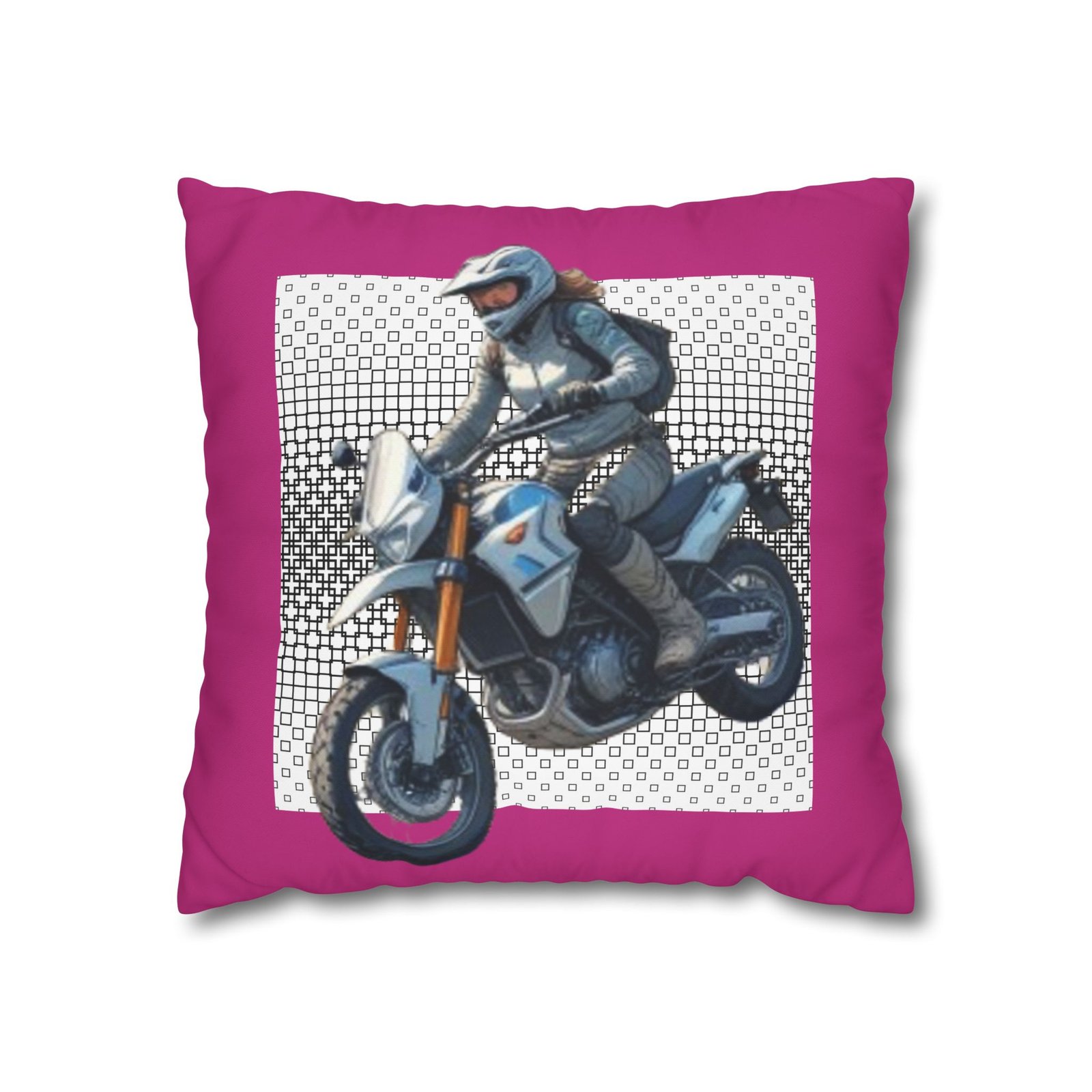 Scrambling Bikes Square Poly Canvas Pillowcase - Image 5