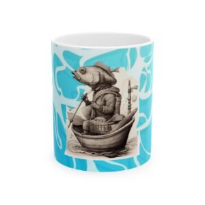 Fishing Fish Water Sports Ceramic Mug - Perfect for Coffee Lovers, Floral Art, Home Decor, Gift Ideas, 11oz, 15oz