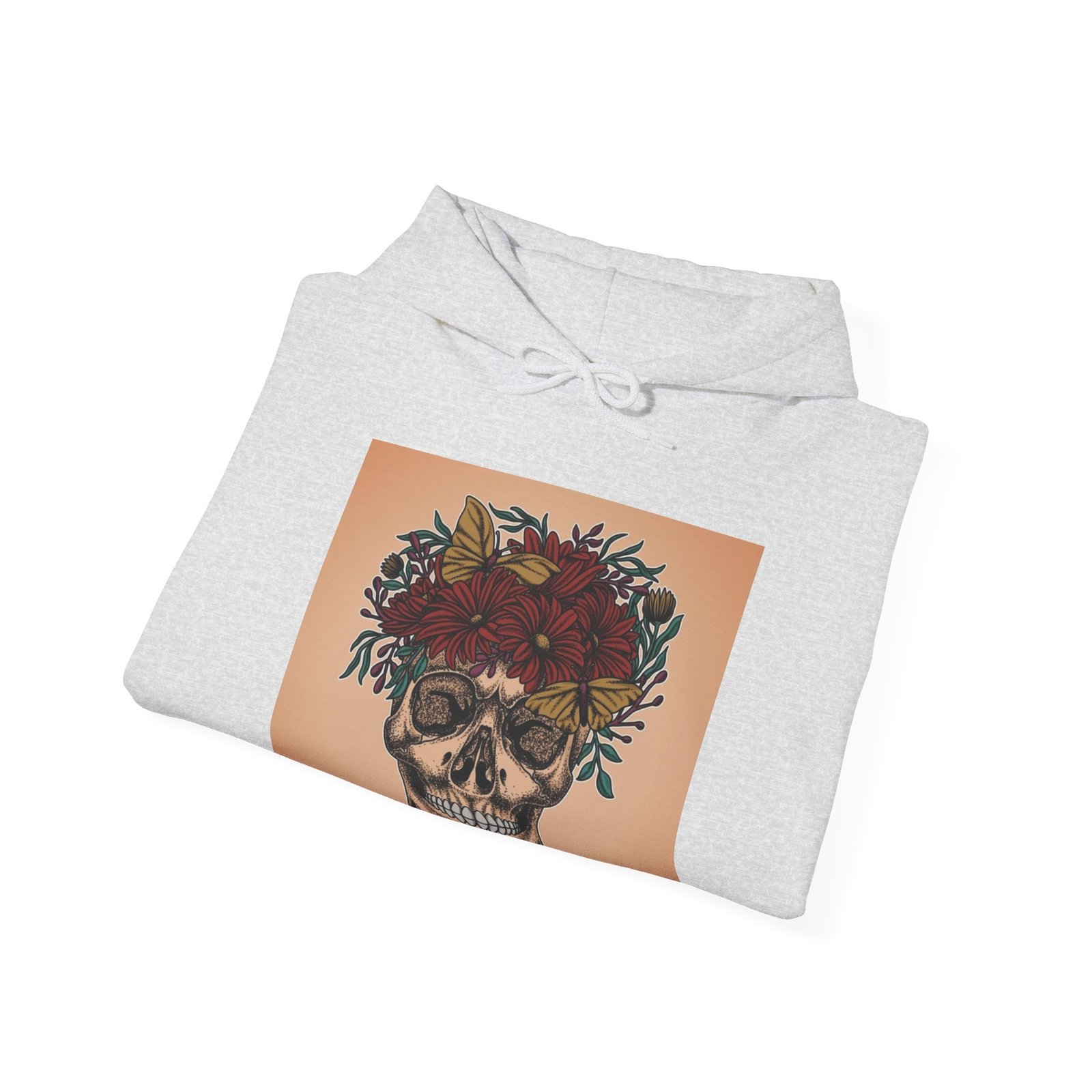 Skull Roses Tattoo Flowers Hoodie, Gothic Sweatshirt, Edgy Pullover, Dark Floral - Image 8
