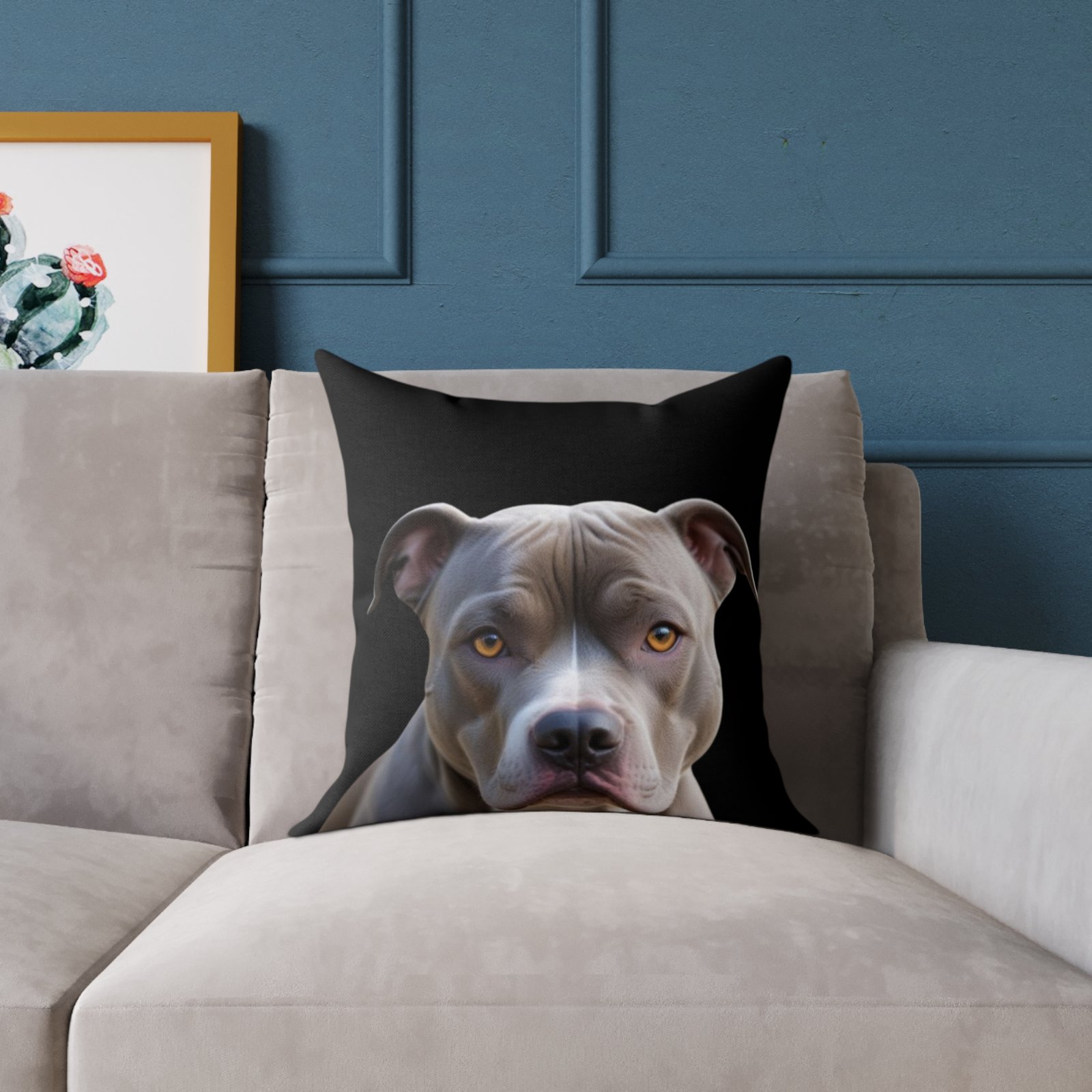 Staffordshire Bull Terrier Square Poly Canvas Pillow - Image 7