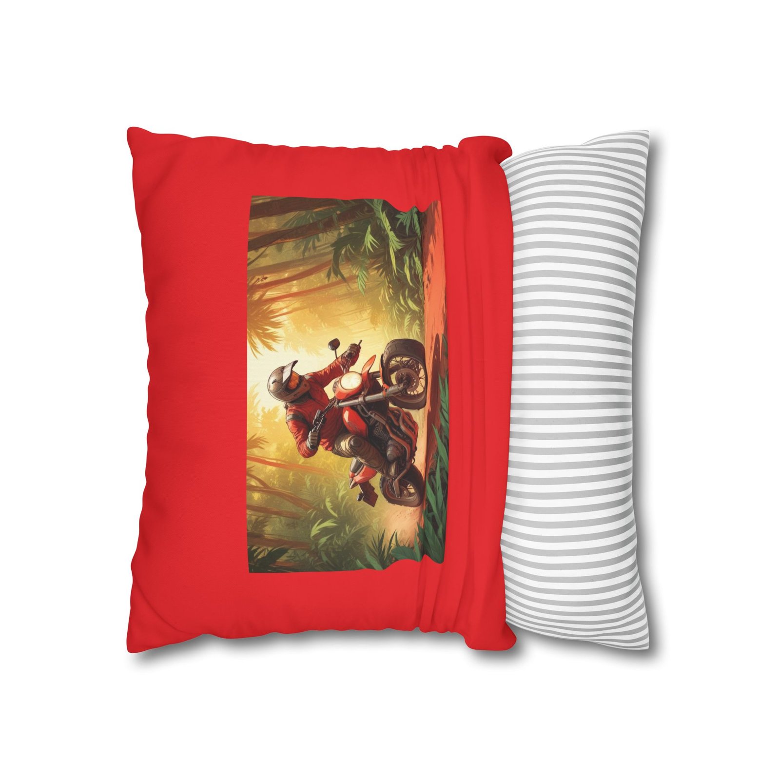 Scrambling Bikes Square Poly Canvas Pillowcase - Image 6