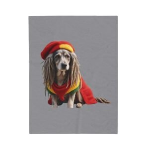 Rasta Dog Custom Dog Portrait Velveteen Plush Blanket | Cozy Pet Lover Gift