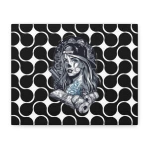 Tattoo Canvas Art, Gothic Home Decor, Edgy Wall Art, Unique Gift for Halloween, Alternative Room Decoration