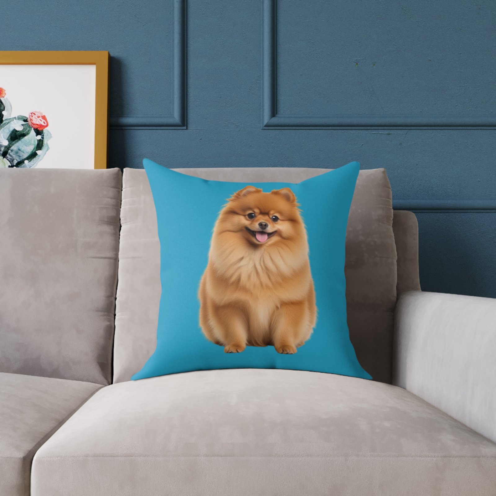 Pomeranian Dog Square Poly Canvas Pillow - Image 7