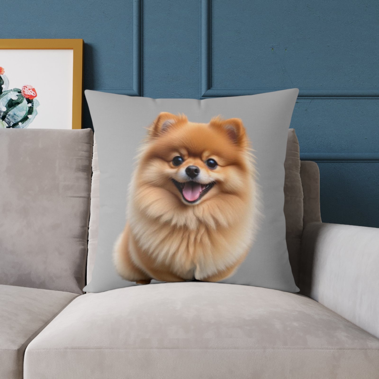 Pomeranian Dog Square Poly Canvas Pillow - Image 15