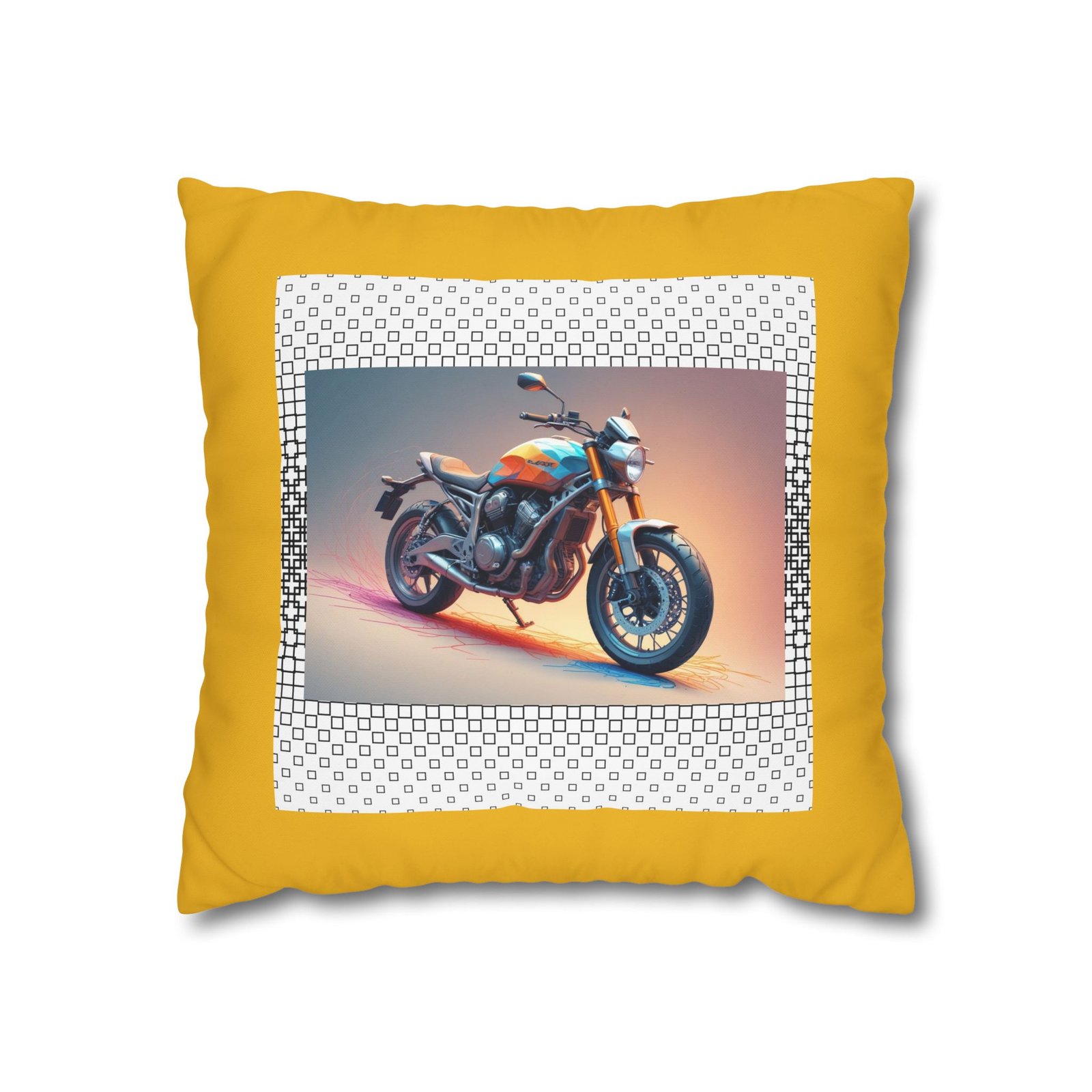 Scrambling Bikes Square Poly Canvas Pillowcase - Image 5
