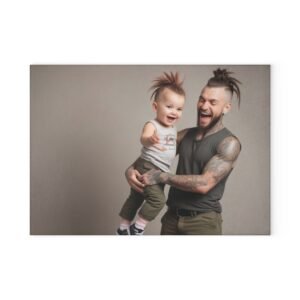Punk Rocker Glass Cutting Board - Unique Kitchen Decor, Perfect Gift for Chefs, Home Cooks, and Housewarmings, Ideal for Birthdays or Holidays
