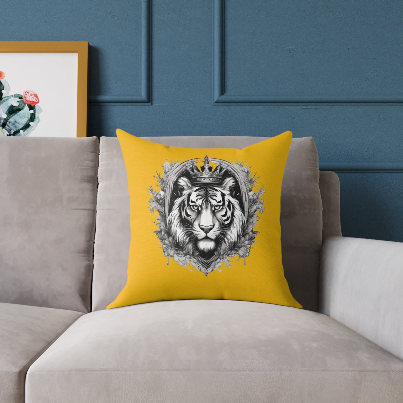 Tiger Square Poly Canvas Pillow - Image 7