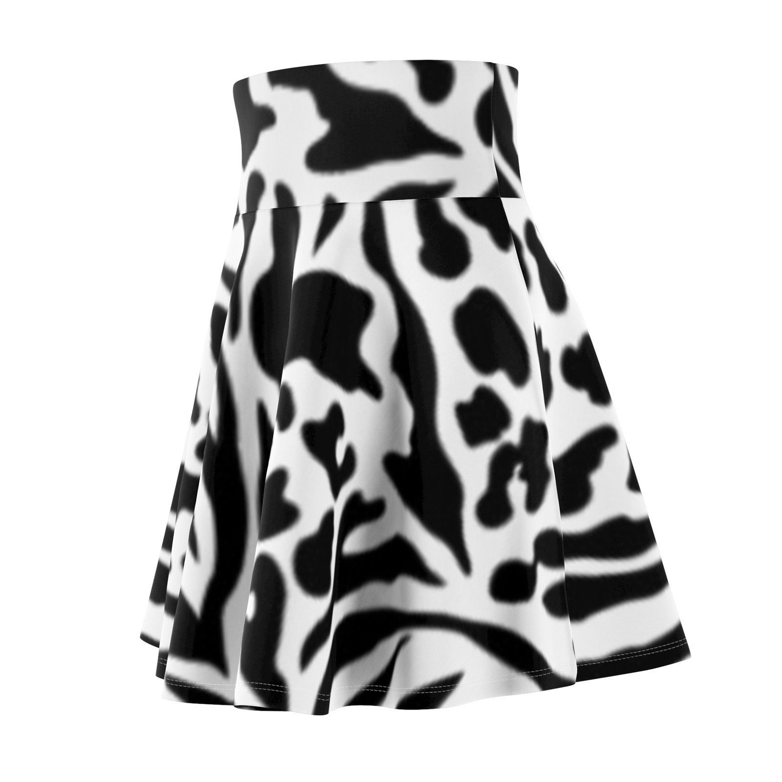 Zebra Print Women's Skater Skirt - Boho Chic Style for Spring & Summer - Image 3