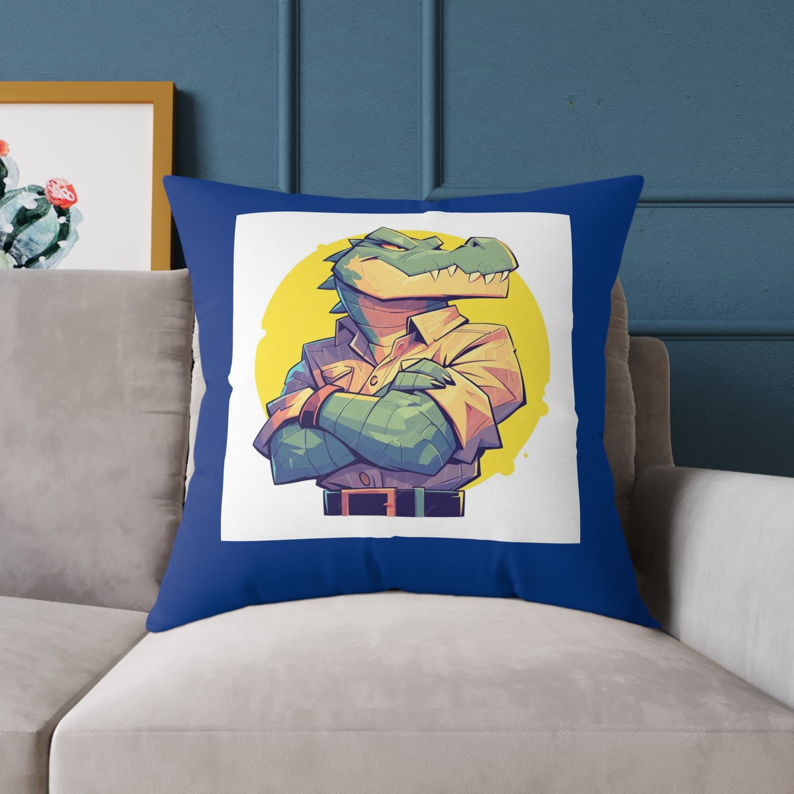 Dinassaur Square Poly Canvas Pillow - Image 19